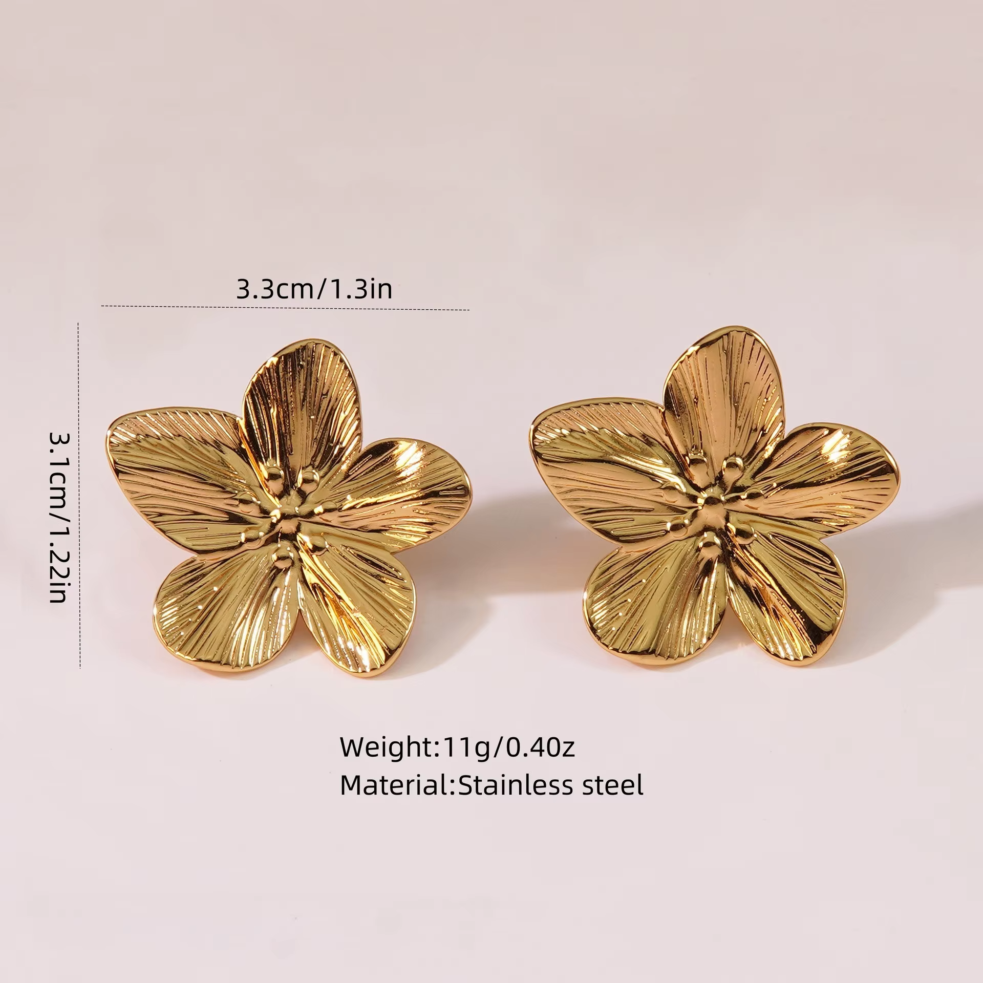 Boucles d'oreilles à fleurs en acier inoxydable pour femmes et filles