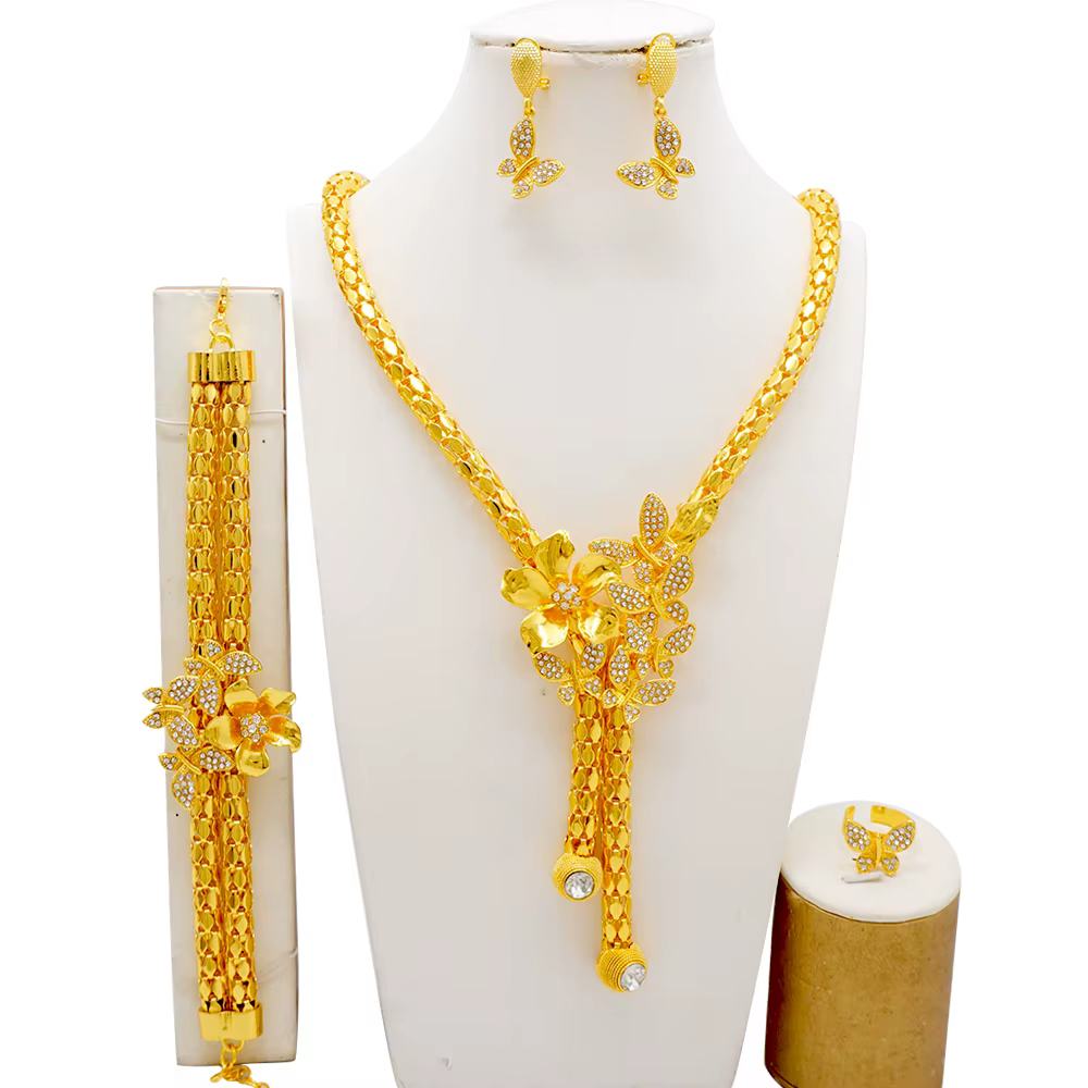 Ensemble de bijoux GDJWRI couleur or indien de Dubaï pour femmes