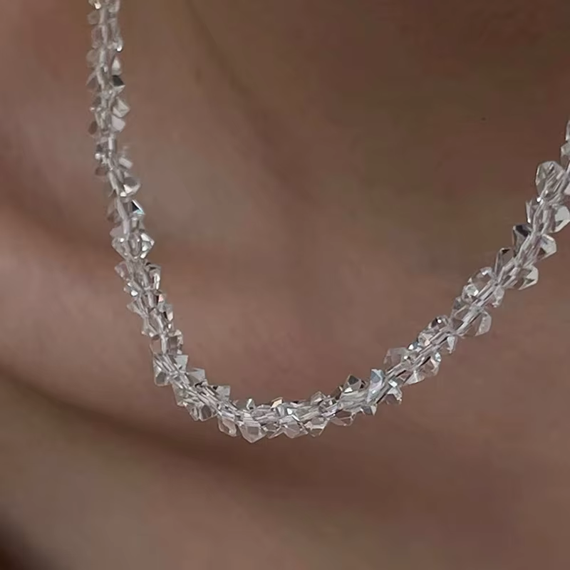 Collier ras du cou en cristal de verre cou pour femmes