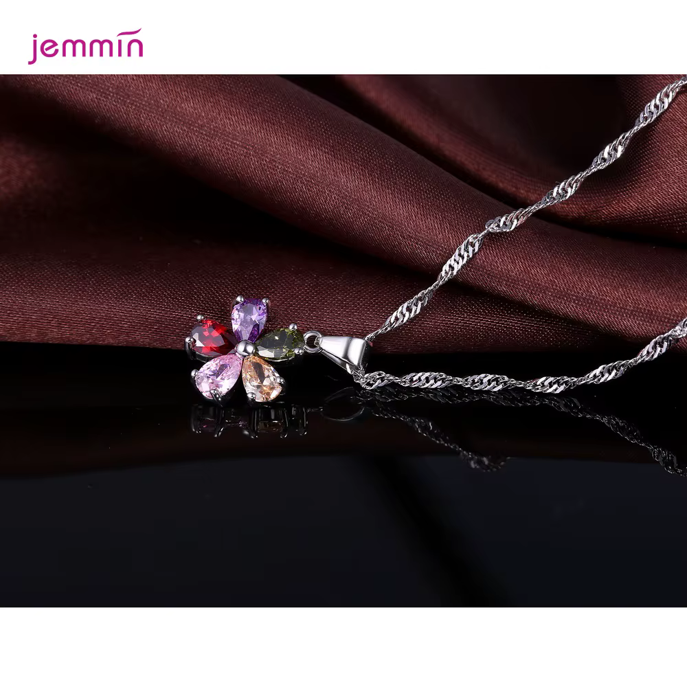 Ensemble de bijoux élégant en argent sterling 925 véritable