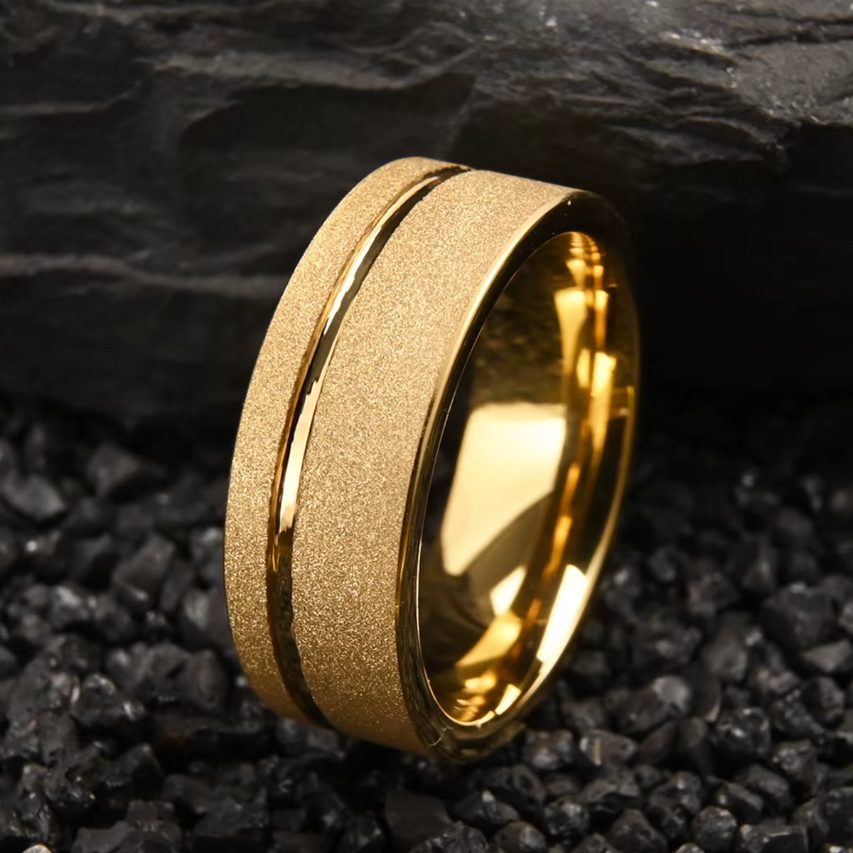 Anillos de mariage bagues de promesse de luxe pour homme joyas bague en tungstène bijoux plaqués or