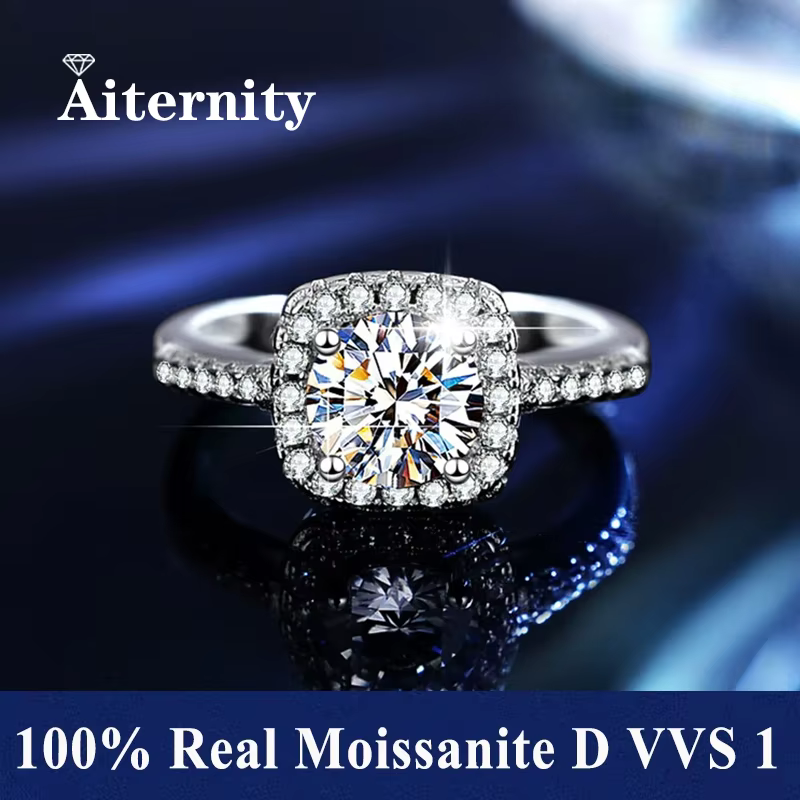 Bijoux brillants 100% véritable GRA Moissanite bagues de luxe couleur D 925 en argent Sterling éternité fiançailles diamant bague de mariée