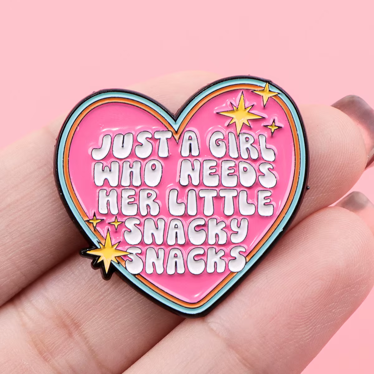 Broches en émail «Just a Girl» pour femmes