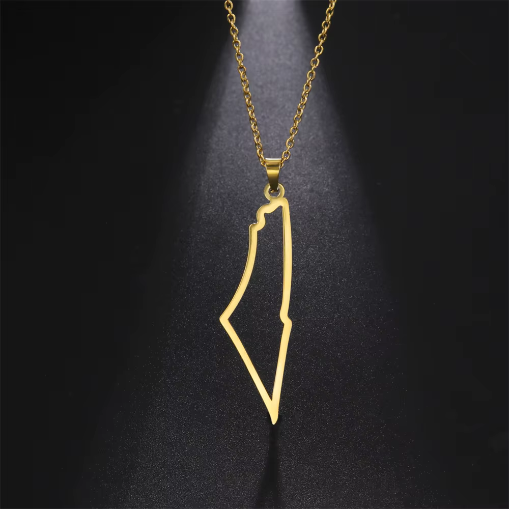 Collier pendentif carte palestine pour femmes