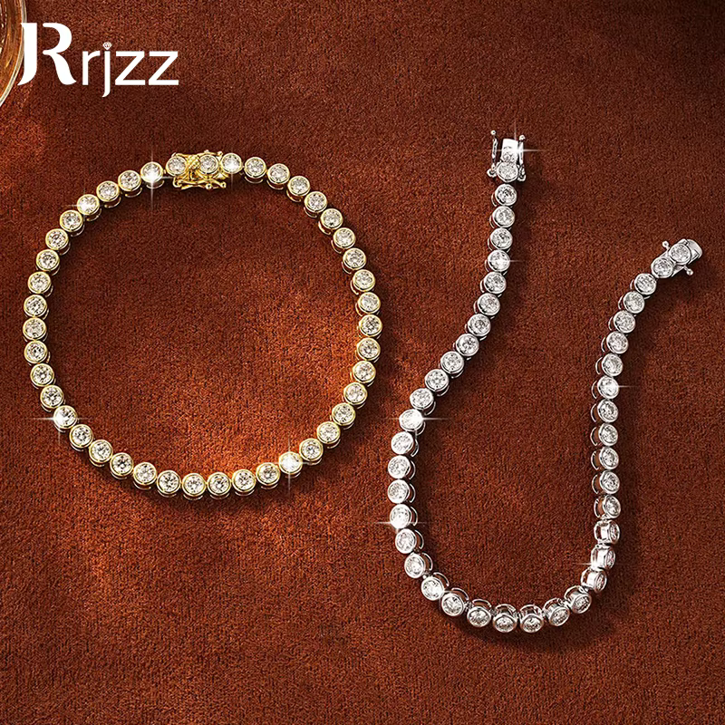 Bracelet Tennis Rrjzz Éclatant en Moissanite D-Color de 3 mm