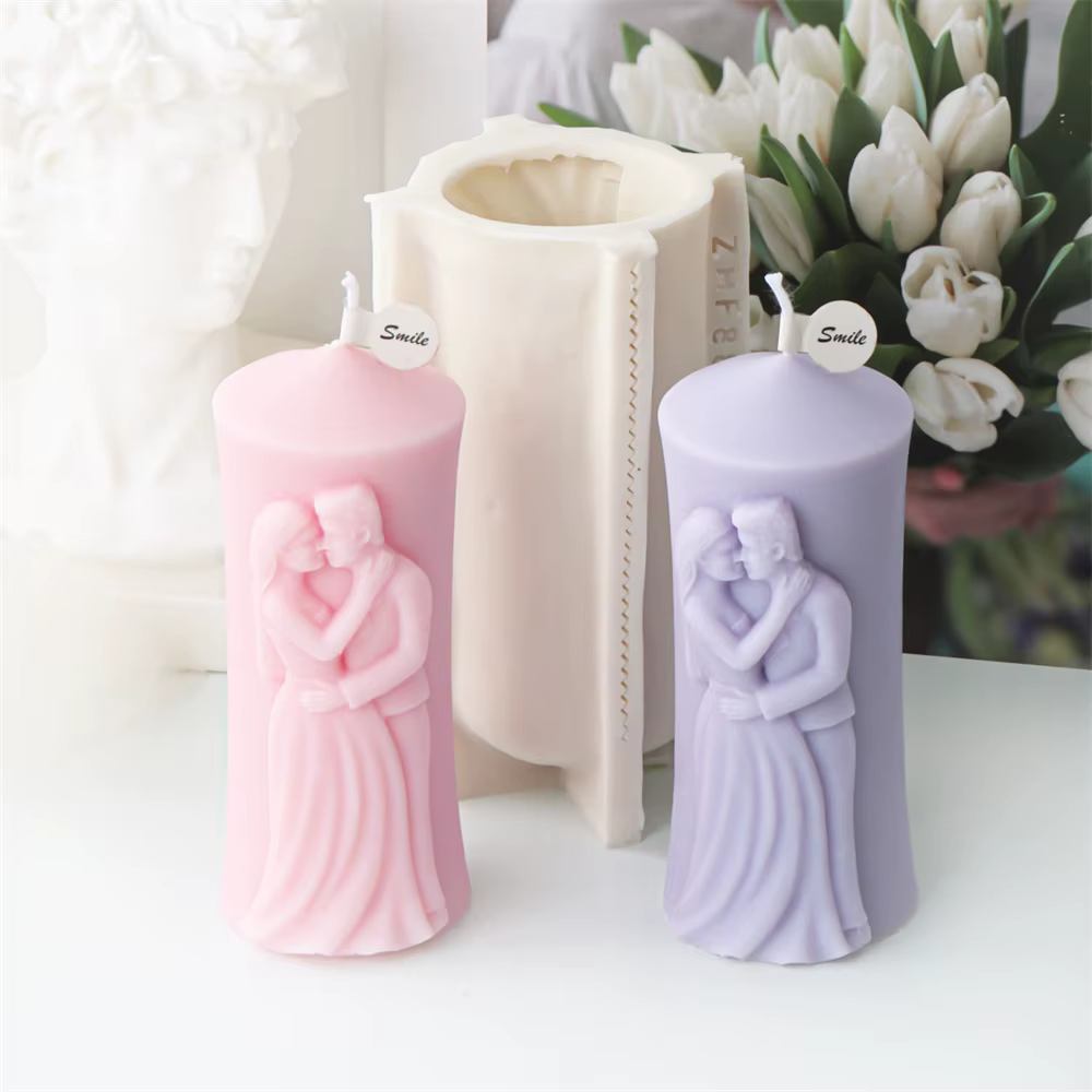 Moule à bougie en silicone pilier homme et femme