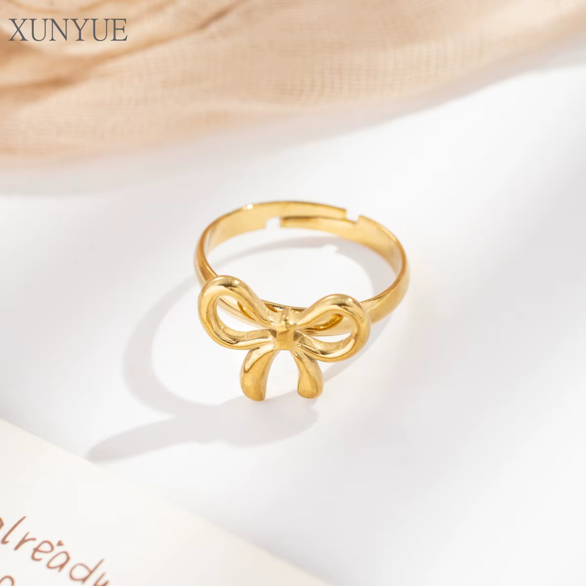 WOUWU – bague de luxe avec nœud minimaliste pour femmes