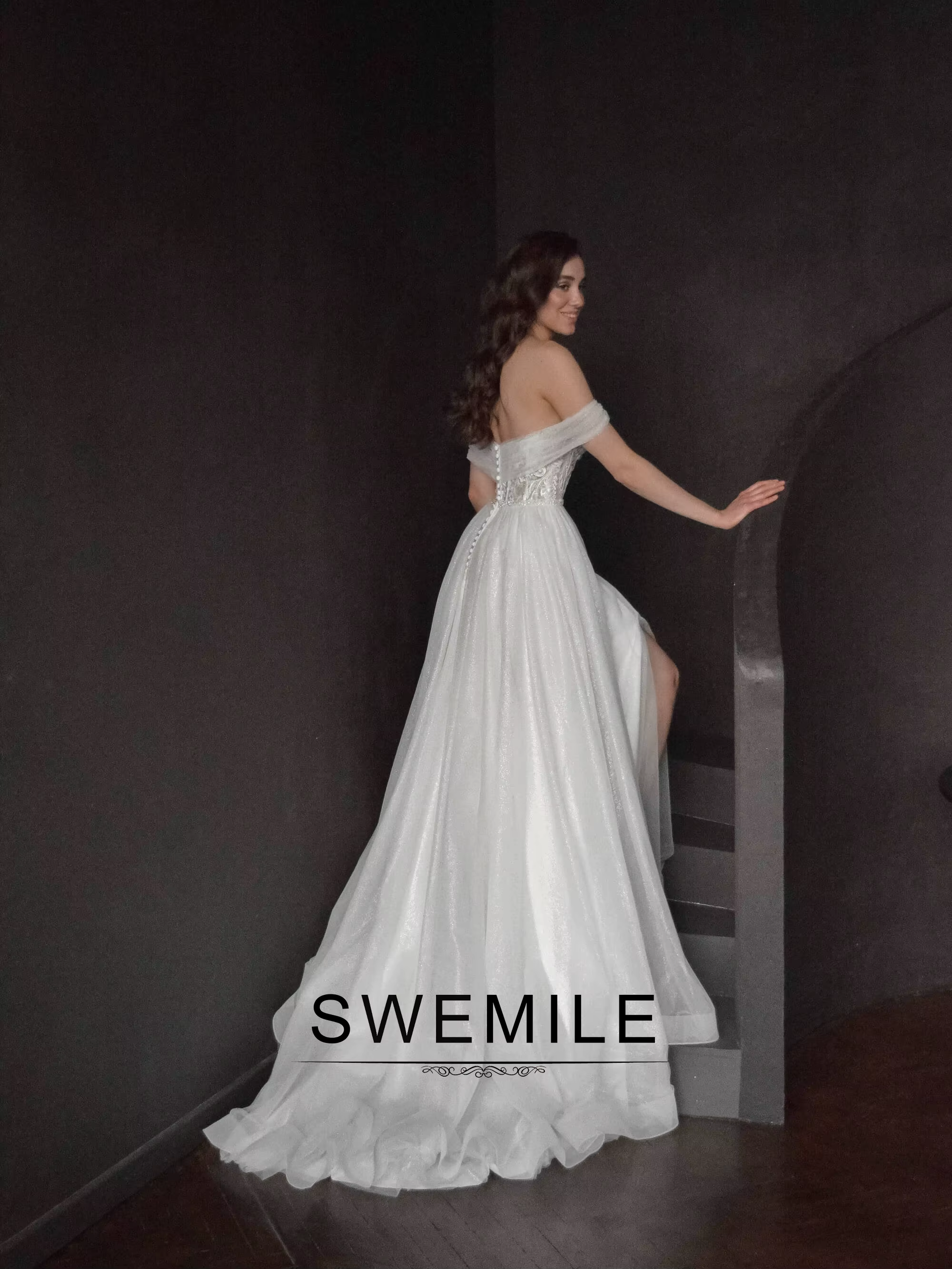 SWEMILE Robes de mariée fendues tendance pour la mariée