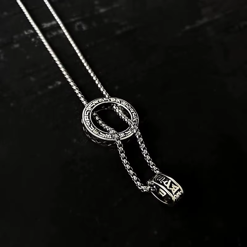 Pendentifs rétro à Double anneau Mantra à Six caractères
