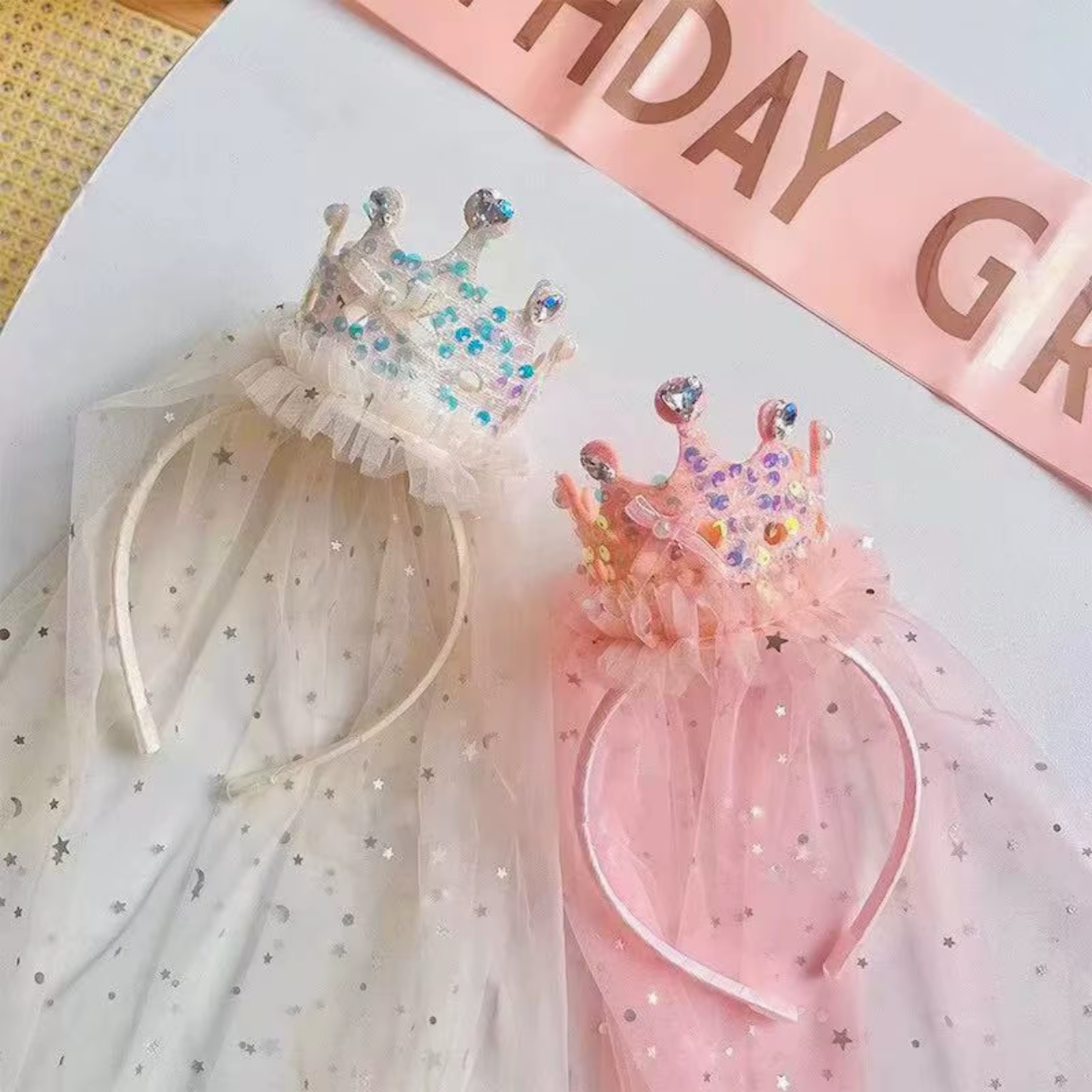 Bandeaux en voile de couronne de princesse
