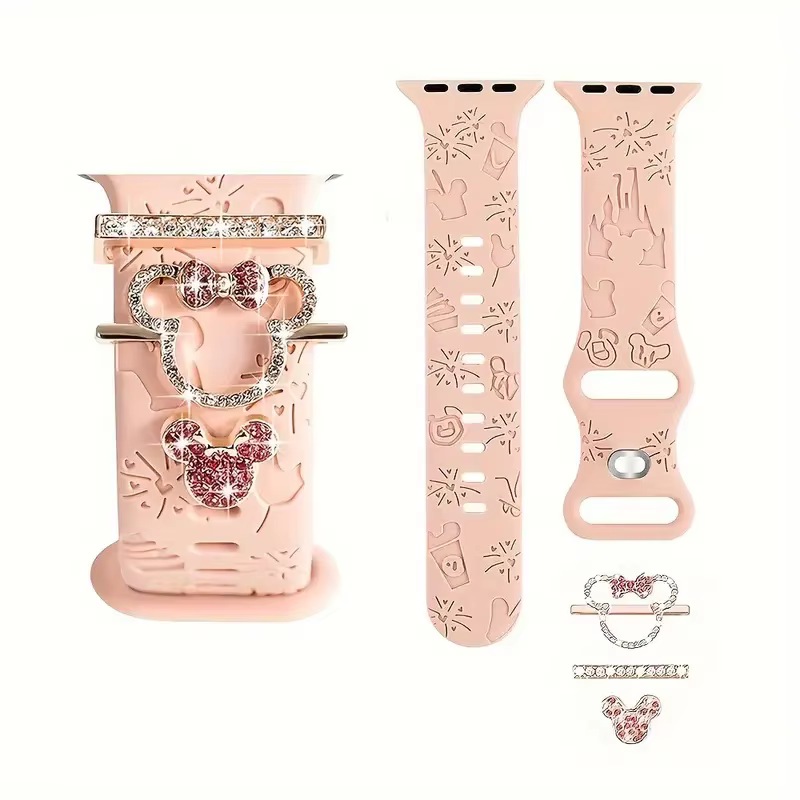 Boucles de bracelet de montre en strass de dessin animé