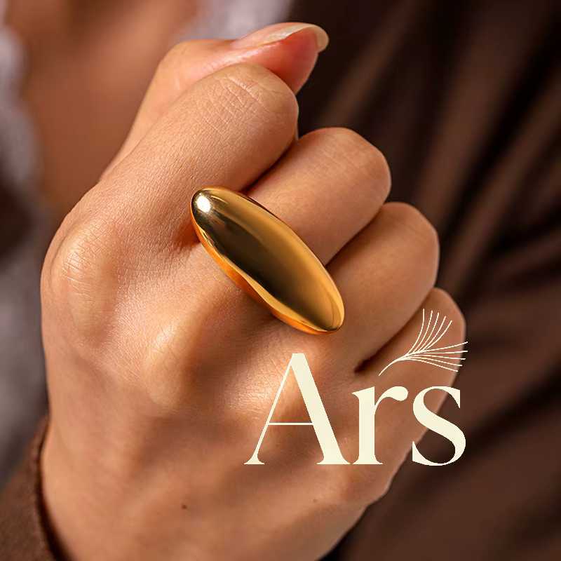 Bague géométrique en acier inoxydable Ars pour femme