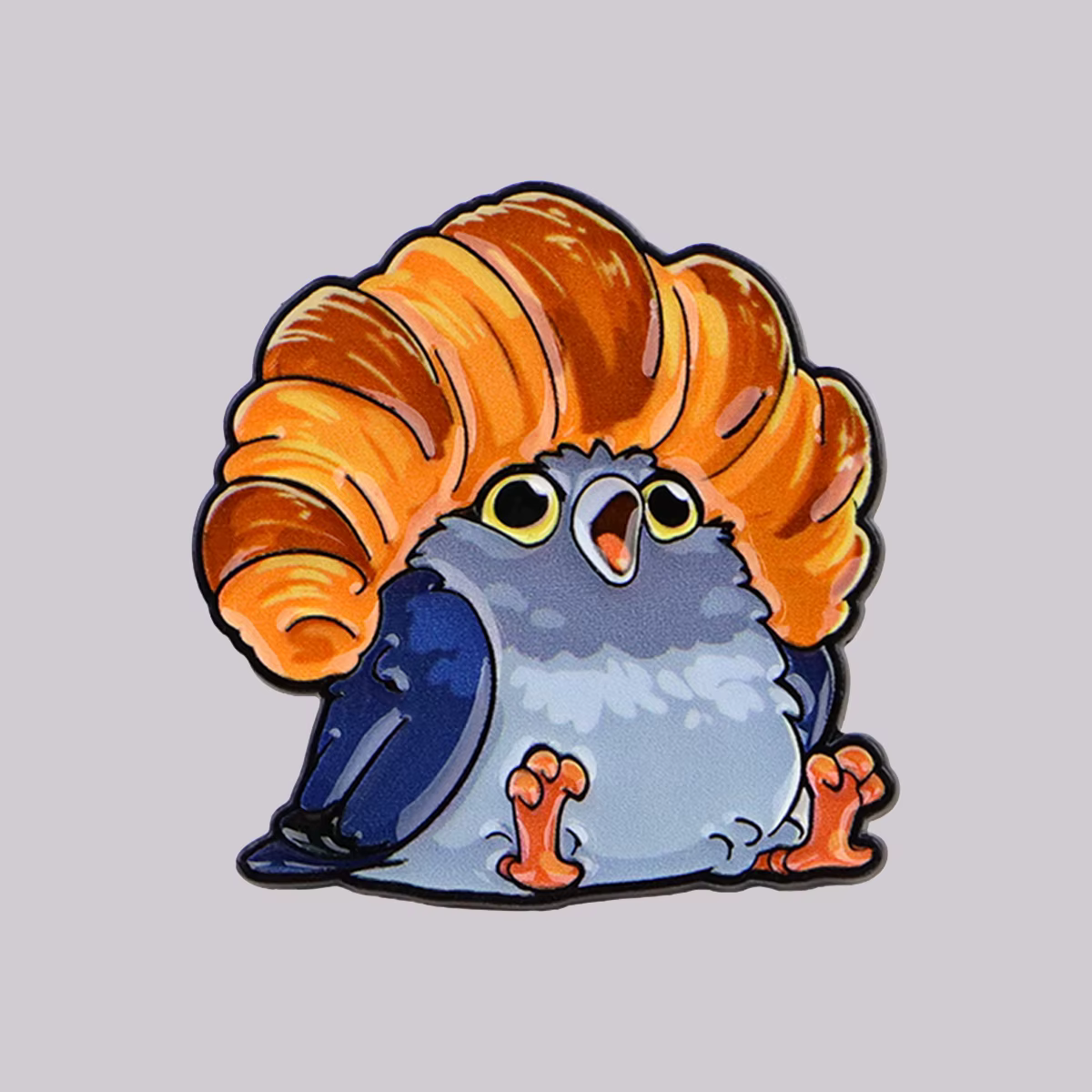 Broche en émail Pigeon Croissant Français, Épingles de revers, Badges pour sacs à dos et vêtements, Accessoires, Bijoux amusants, Cadeaux