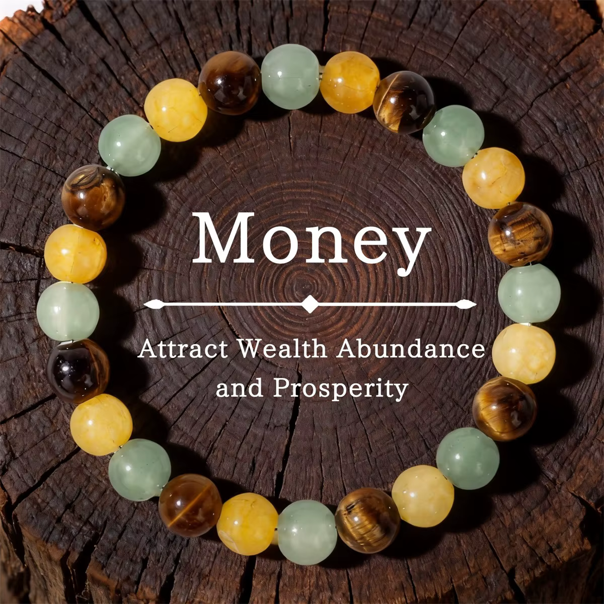 Bracelets Œil de Tigre et Citrine pour Femmes et Hommes