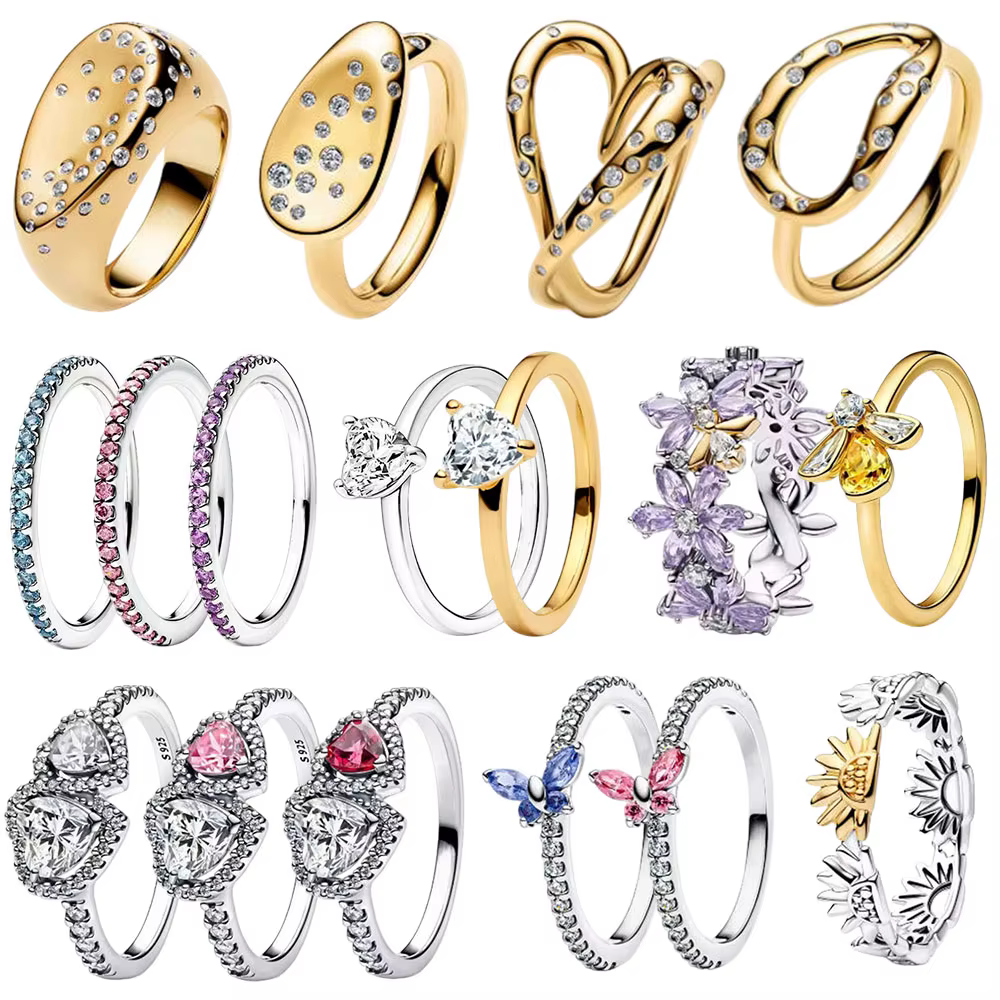 Nouvelle bague pour femme en argent S925 sertie de diamants