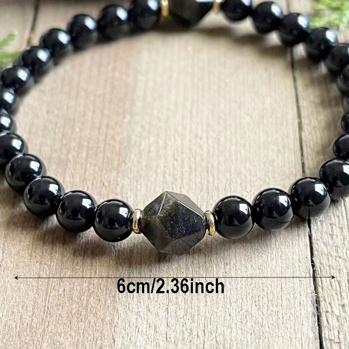 Bracelet en obsidienne Tourmaline noire pour hommes et femmes