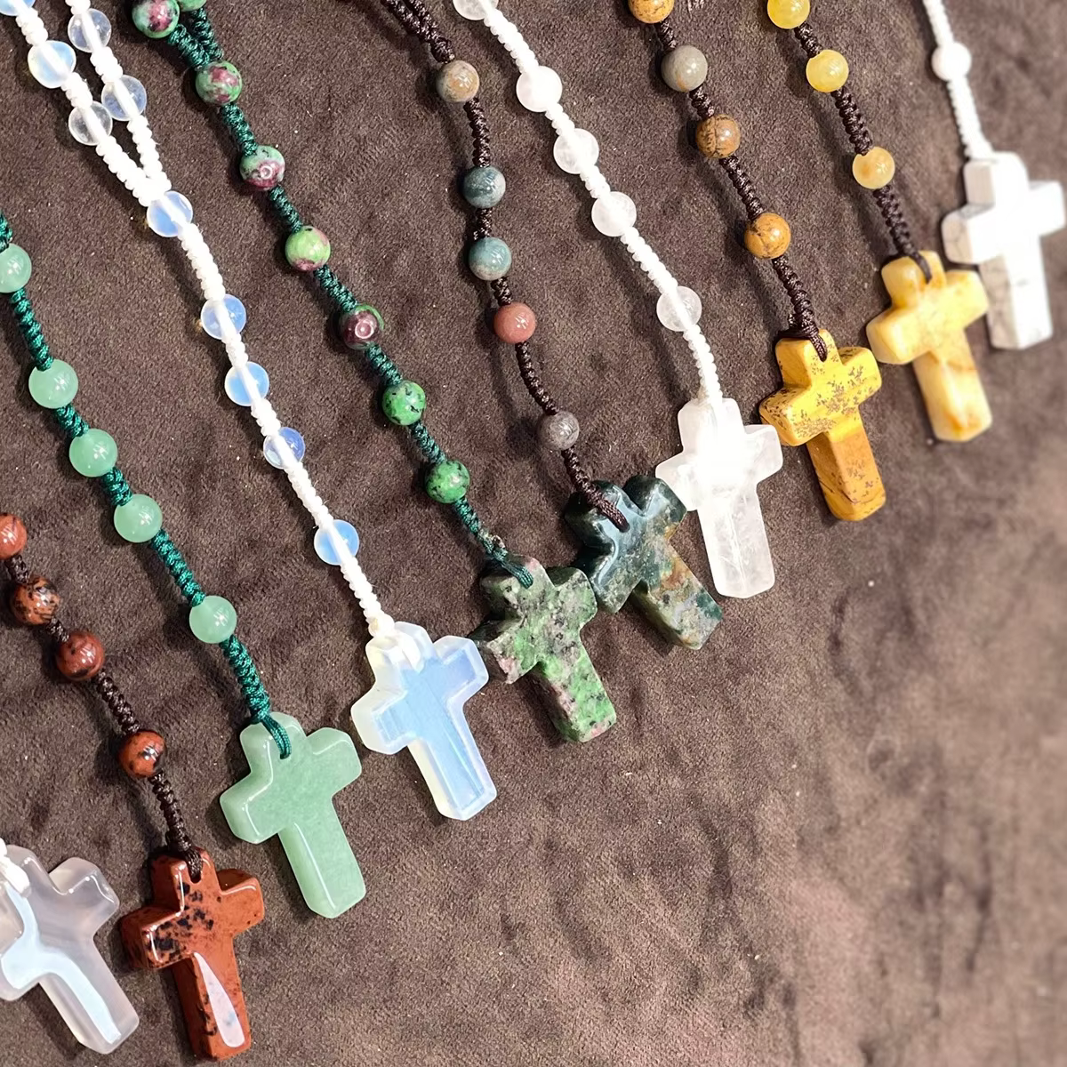Chaîne de pull en perles rondes naturelles semi-précieuses pour la fabrication de bijoux