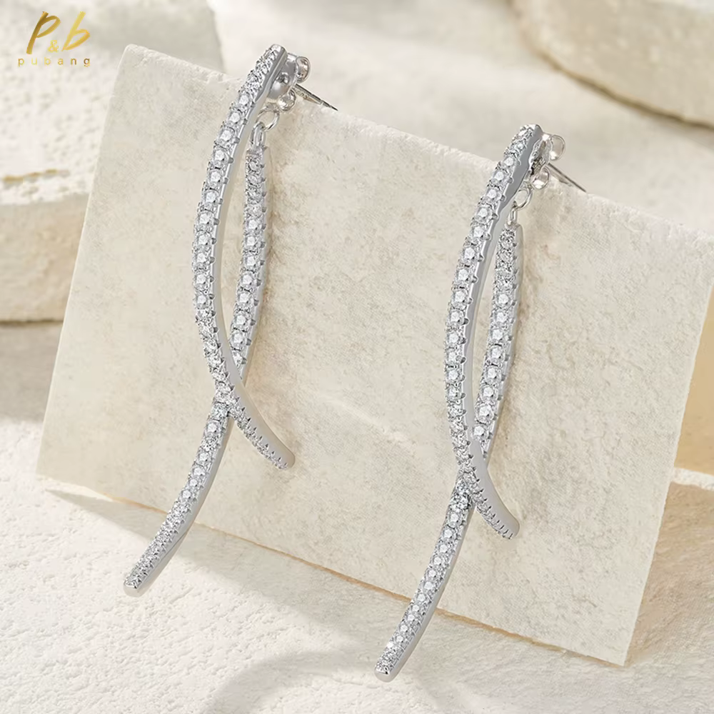 Fine Jewelry – boucles d'oreilles scintillantes en argent Sterling 925