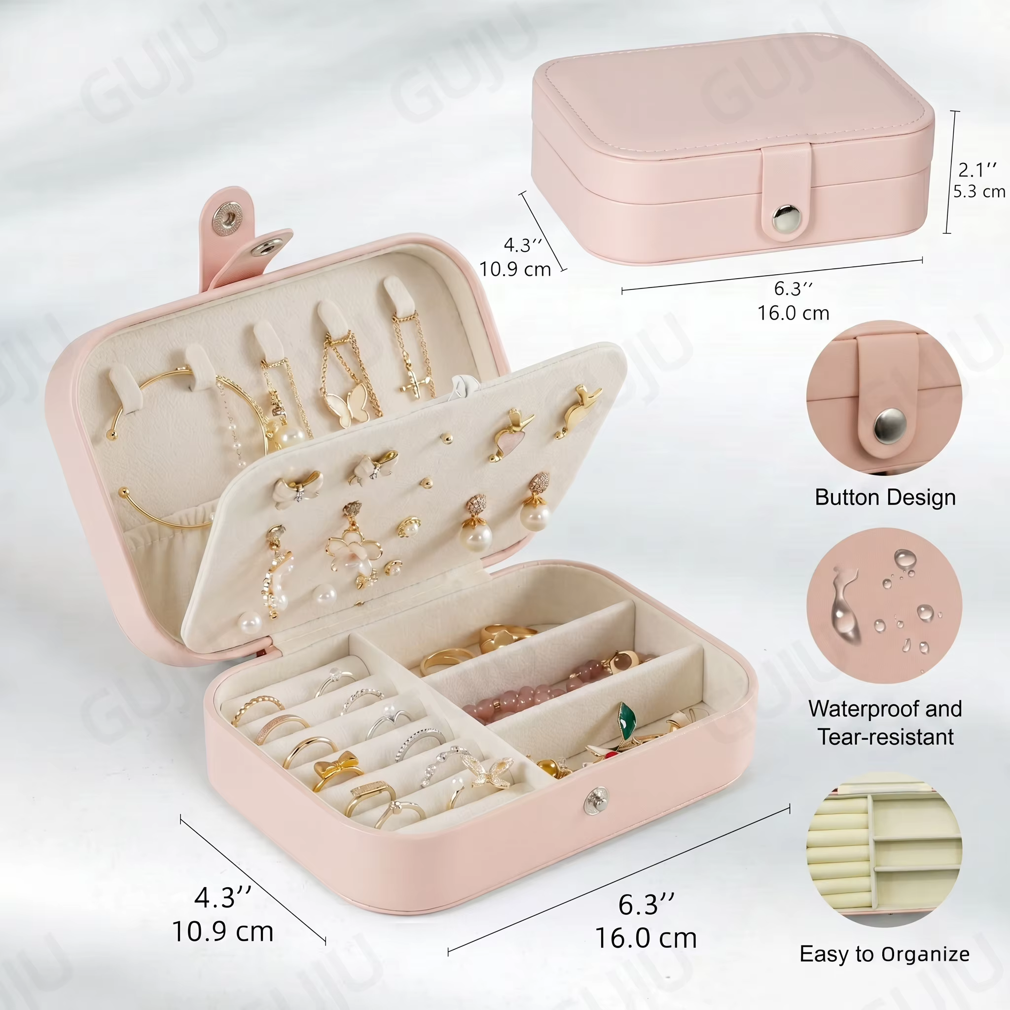 Boîte à bijoux de voyage en cuir