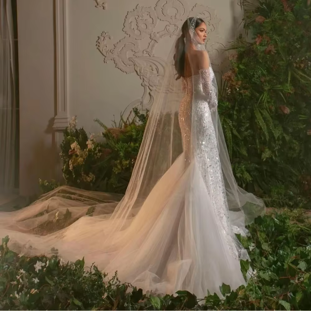 Lqq robe de mariée personnalisé Sexy sirène robes
