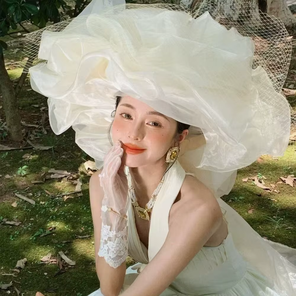 Coiffe de mariée de style français romantique