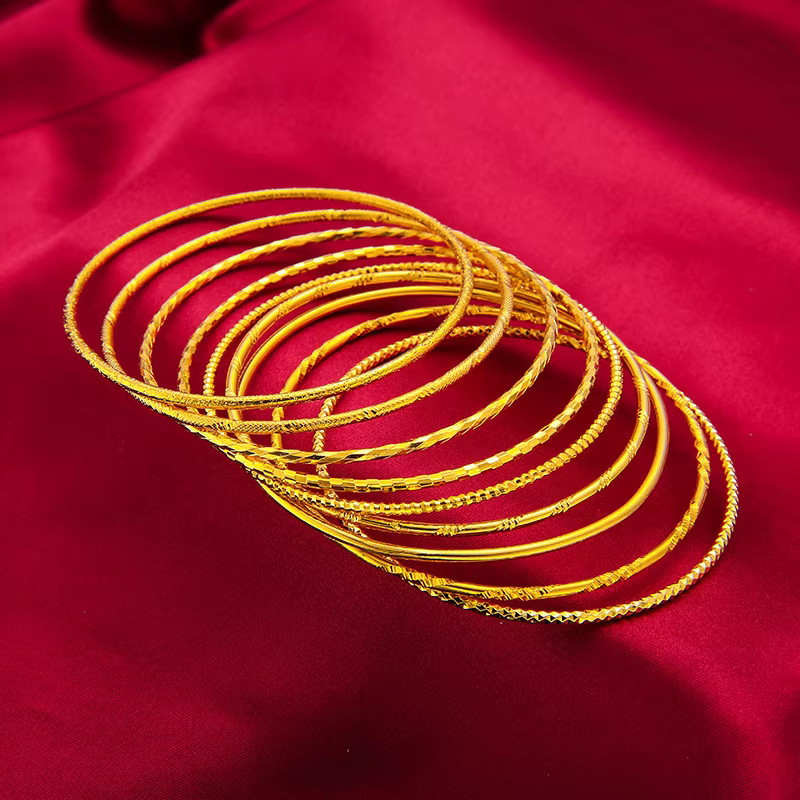 Bracelet mince de style fermé en or 24 carats | AU999 Pure Gold