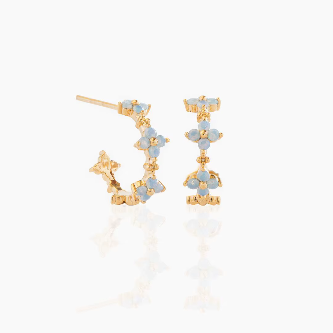 Boucles d'oreilles trèfle couleur or Ins