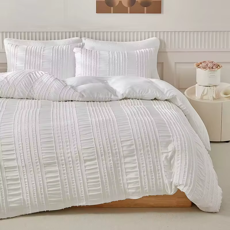 2/3 pièces Style bohème housse de couette ensemble touffeté rayure doux pour la peau