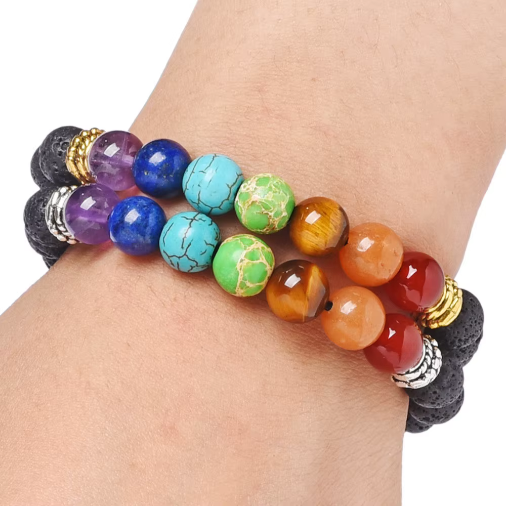 Bracelets porte-bonheur arbre de vie 7 chakras pour hommes