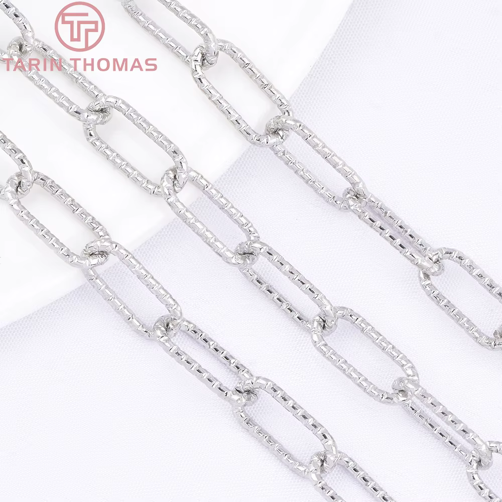 (10061) 18K couleur or alliage de laiton circulaire elliptique collier chaînes sac chaîne de haute qualité bijoux à bricoler soi-même faisant des accessoires