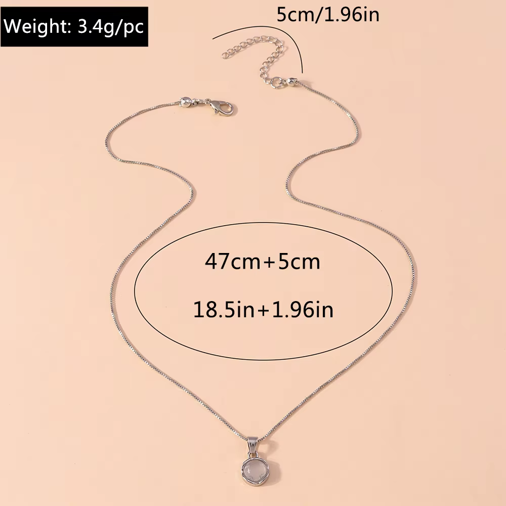 Aihua – collier rond minimaliste avec pendentif en opale pour femmes