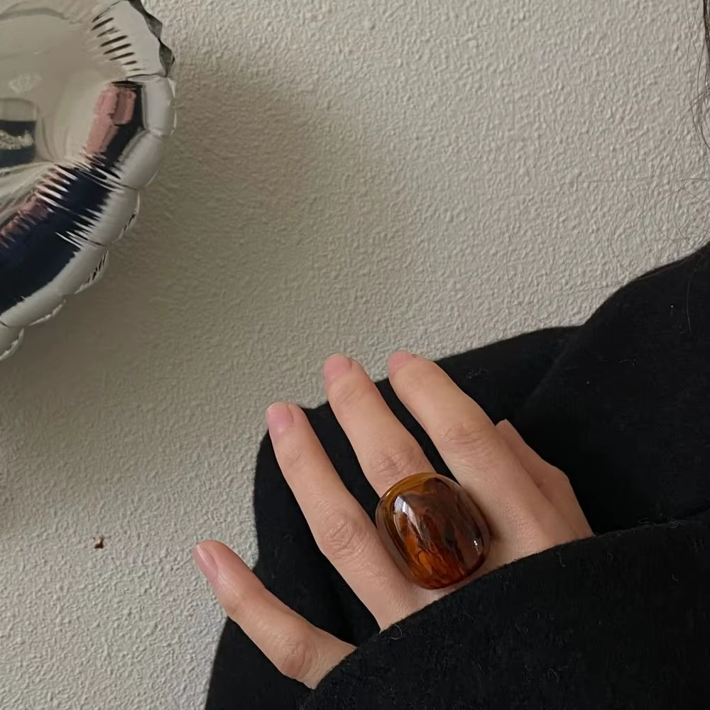 Nouvelle bague géométrique large et épaisse pour femme