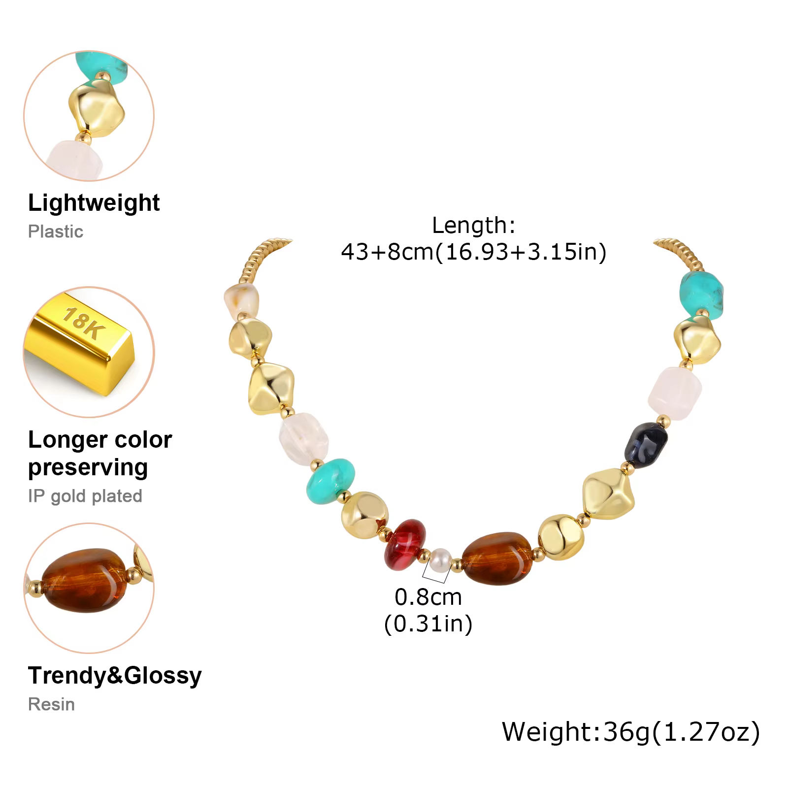 Collier minimaliste en forme de goutte d'eau creuse