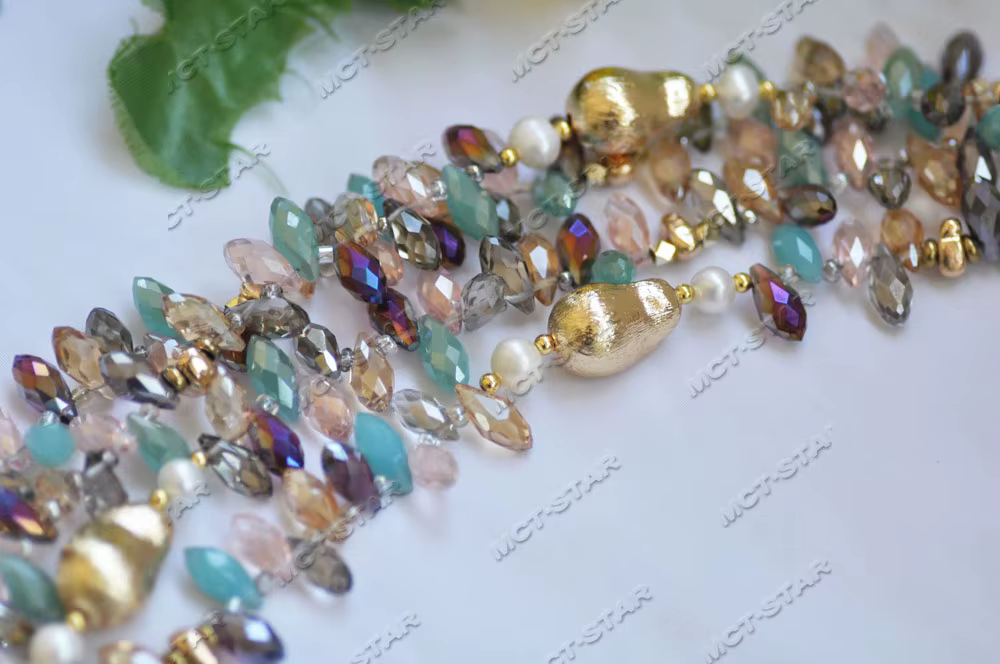MTC · STAR-Collier de Perles Blanches Brossées