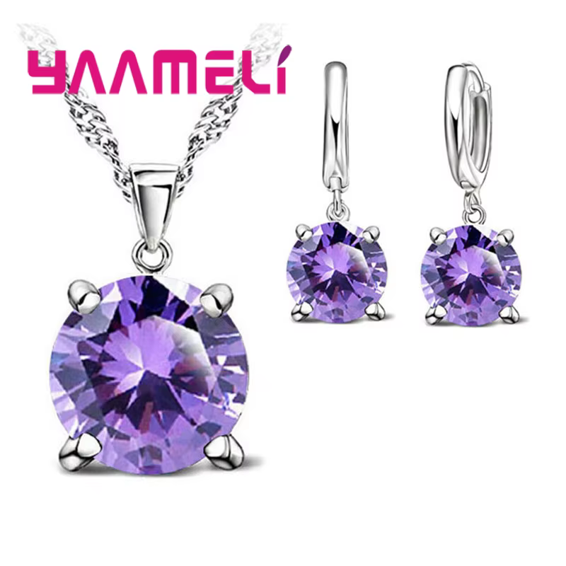 Ensembles de bijoux en argent regardé 925 pour femmes