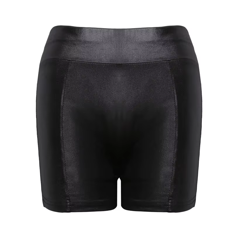Short sexy en faux cuir PU pour femmes