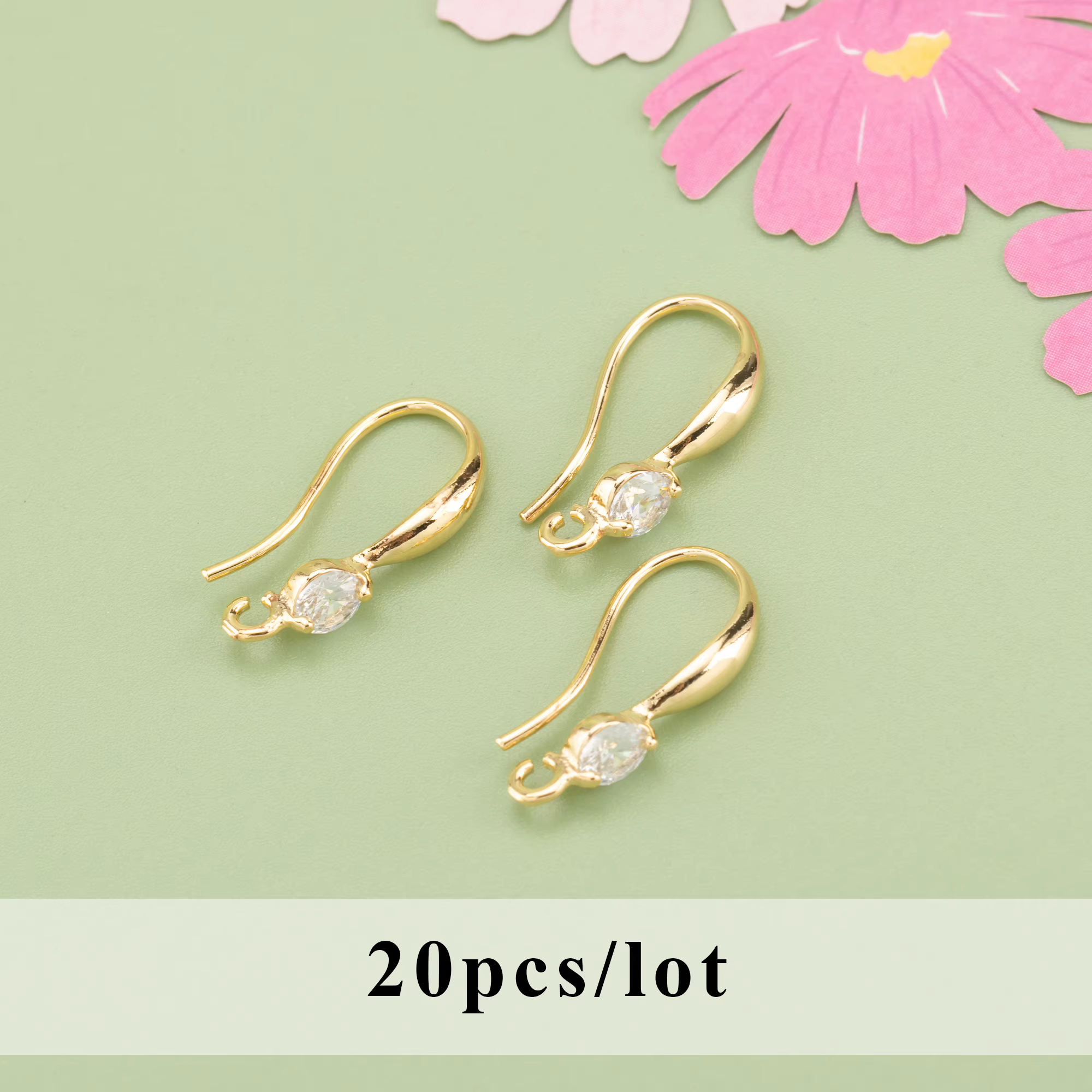Boucles d'oreilles plaquées or 18 carats pour la fabrication de bijoux
