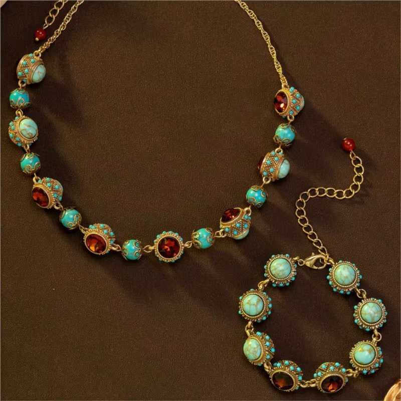 Collier en zirconium turquoise KEQIU
