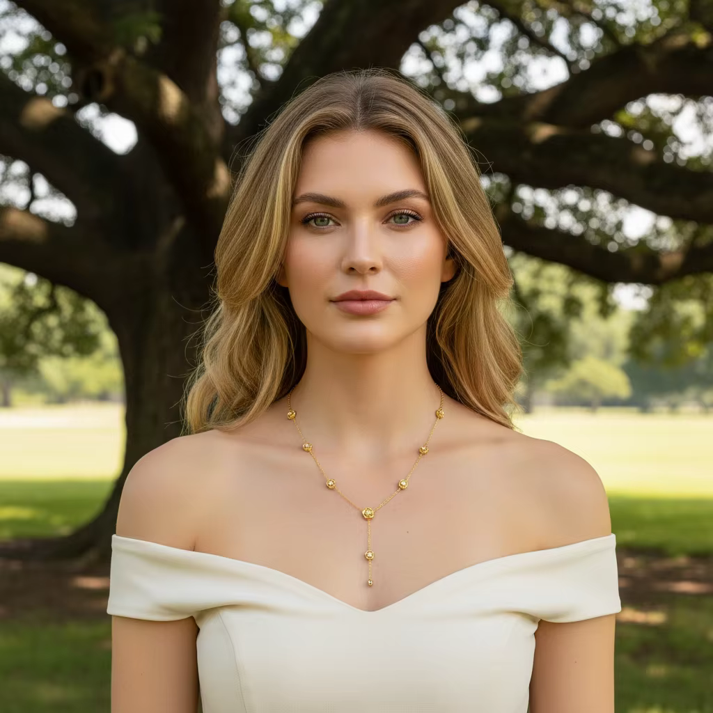 Collier de fleurs de rose vintage dorées en acier inoxydable 316L