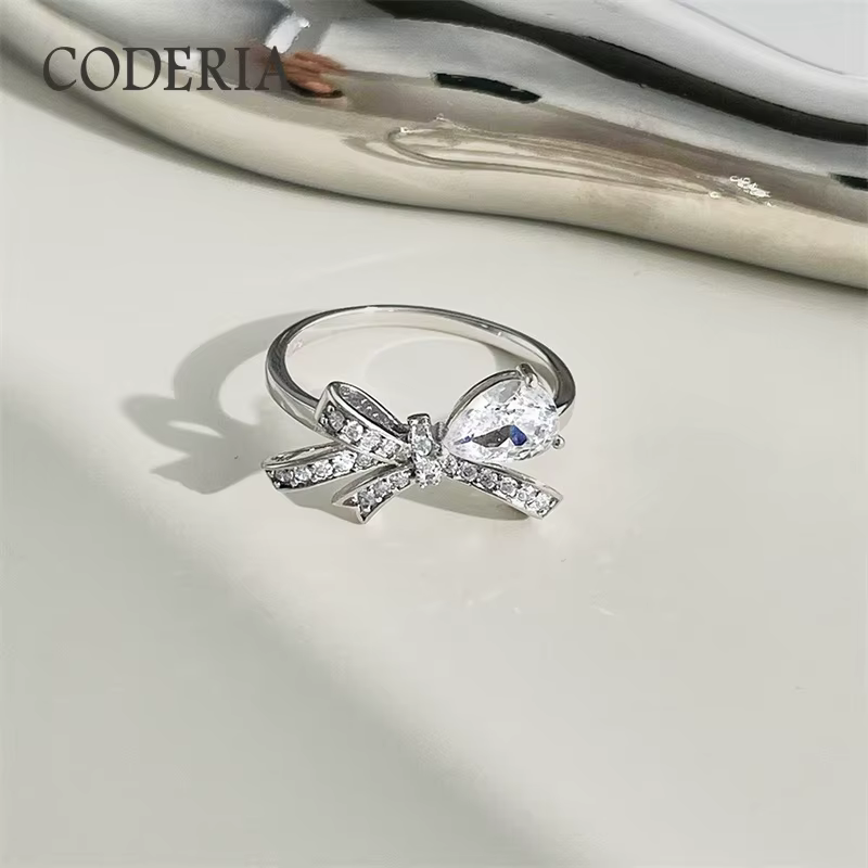 Bague Moissanite en forme de goutte d'eau pour femmes