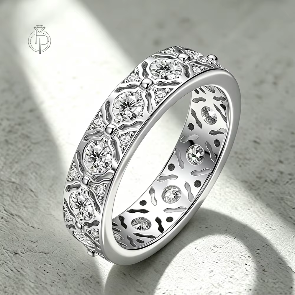 HORRIPAL D VVS1 Bague en Moissanite pour Homme et Femme