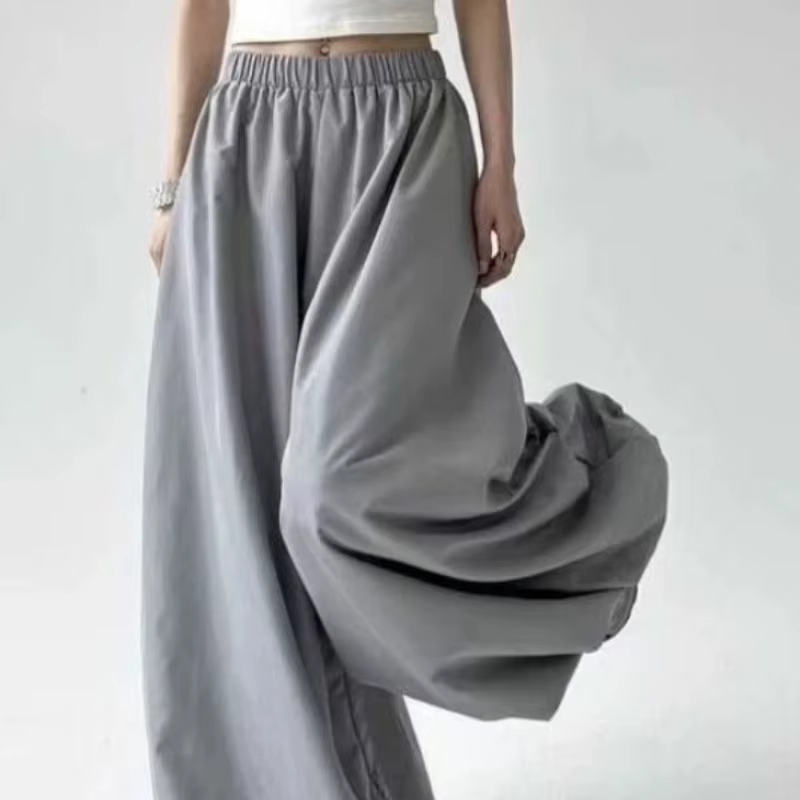 Pantalon large pour femme, taille haute, fluide, style ballon