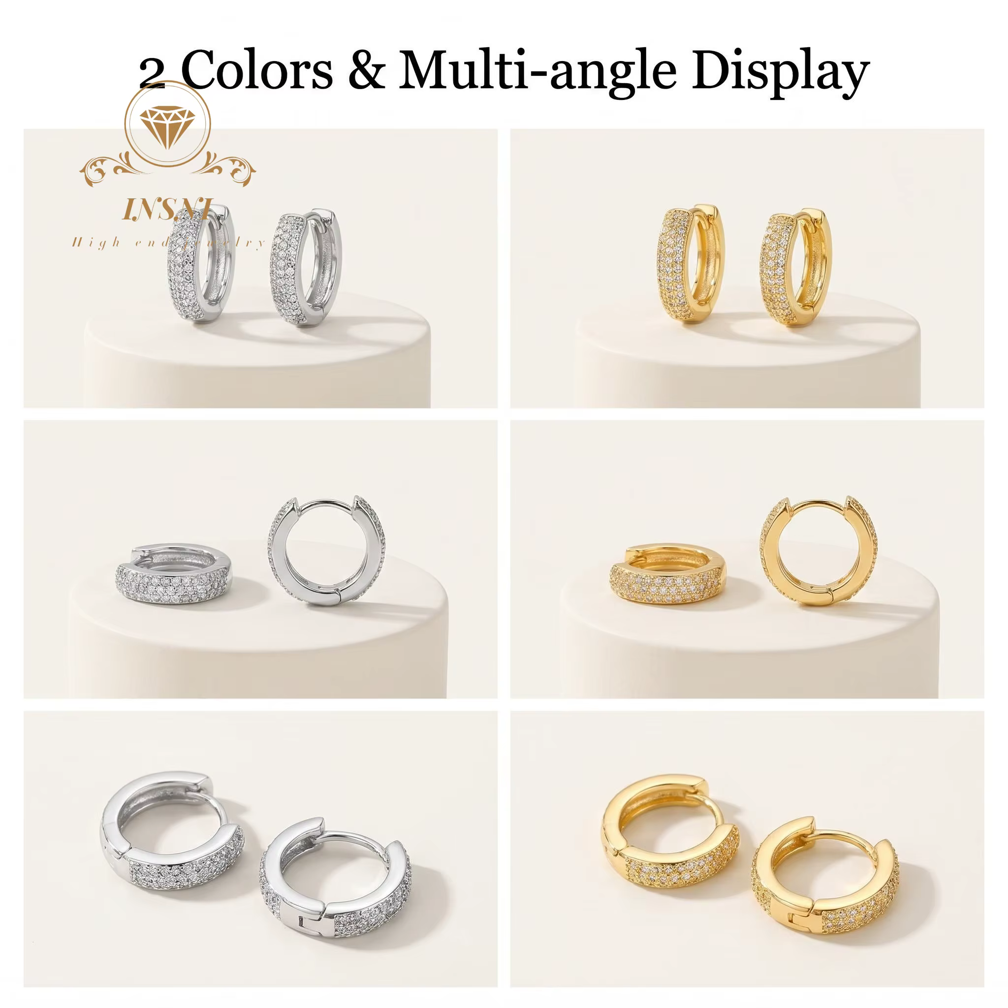 Boucles d'oreilles Moissanite 12/15/18/25mm