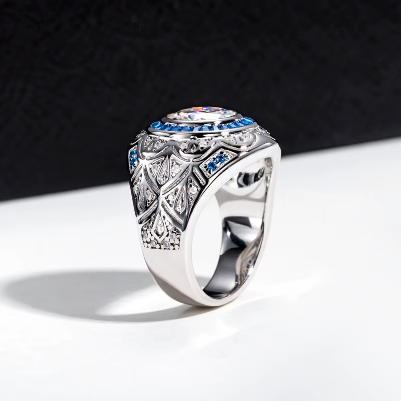 3ct D couleur Moissanite hommes bague en diamant 925 en argent Sterling Vintage luxe Hip Hop anneaux bijoux fins