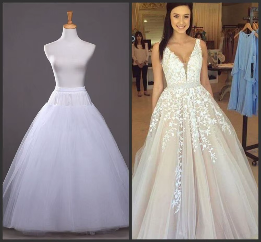 Jupon en Tulle blanc pour robe de mariée de Style ligne
