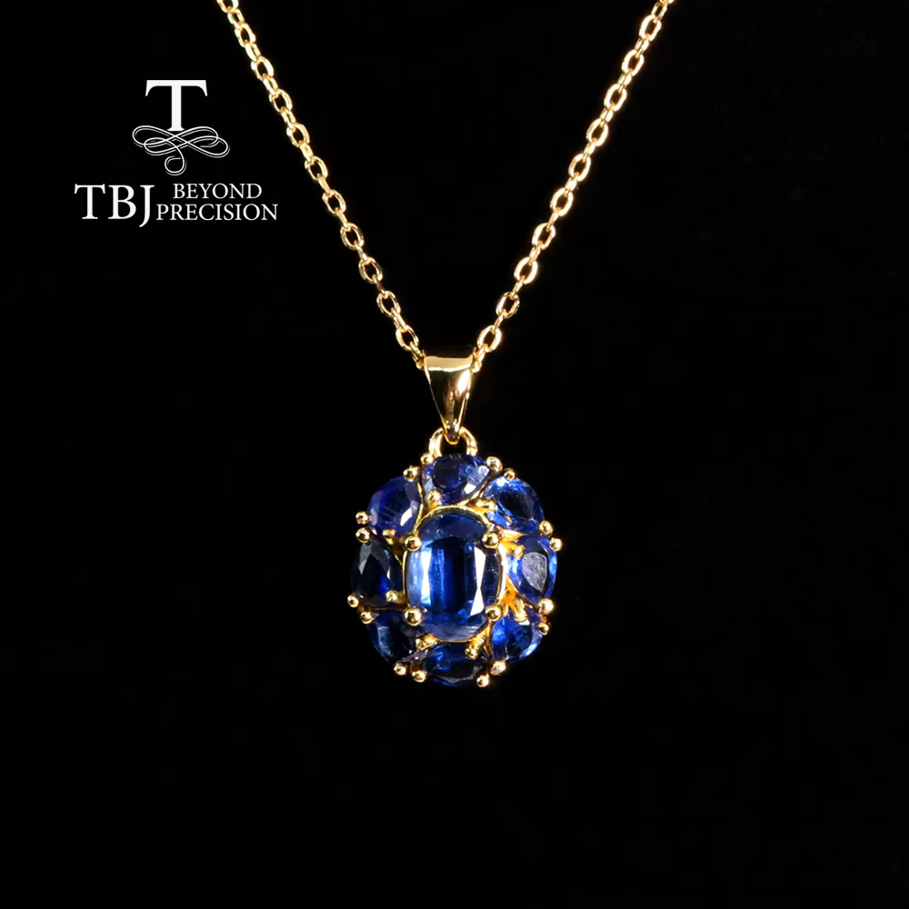 Collier avec pendentif en kyanite bleue naturelle