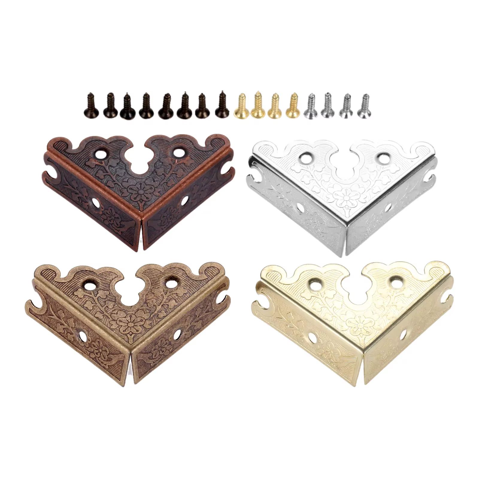 Coins triangulaires en alliage antique