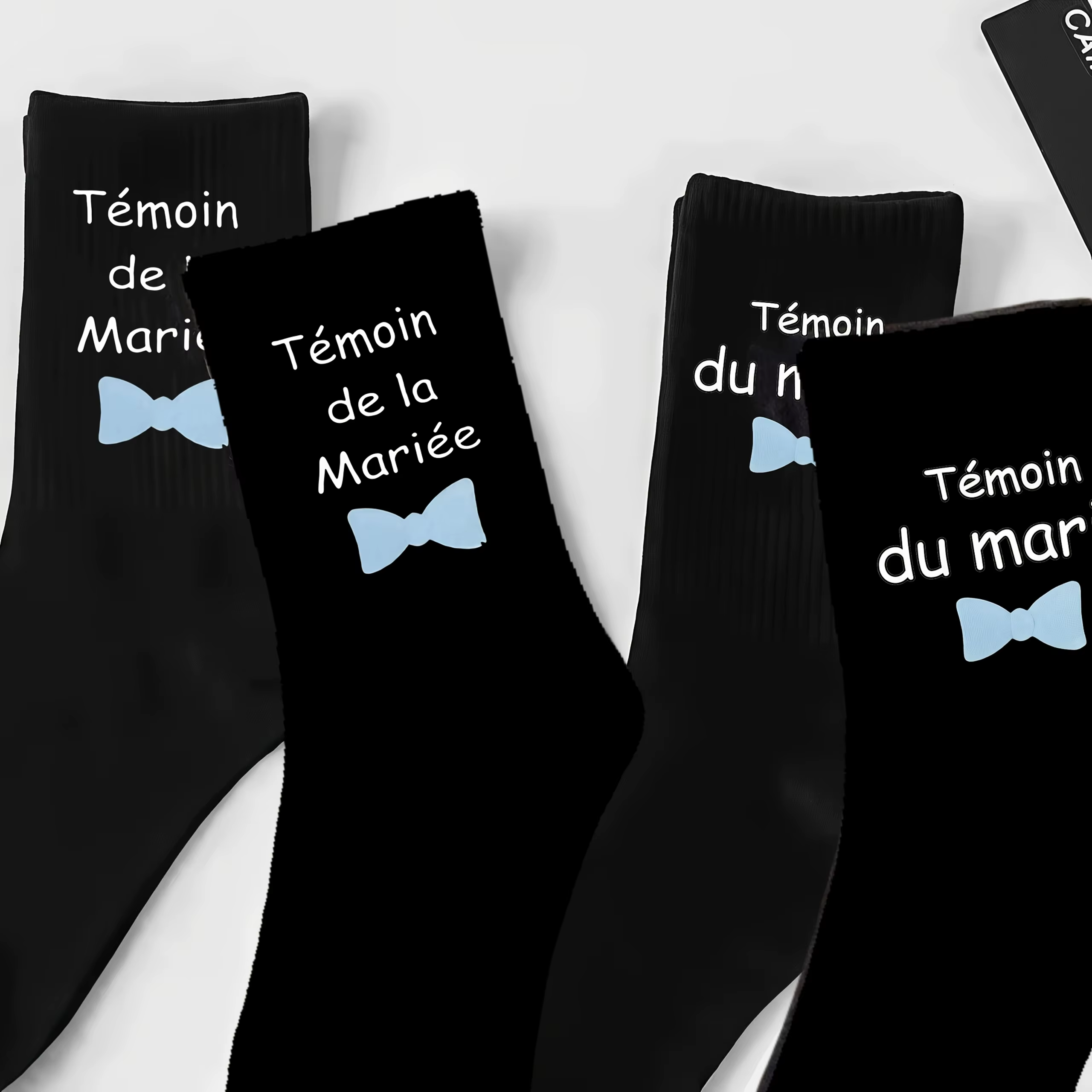 1 paire de chaussettes noires pour testifices de mariage français