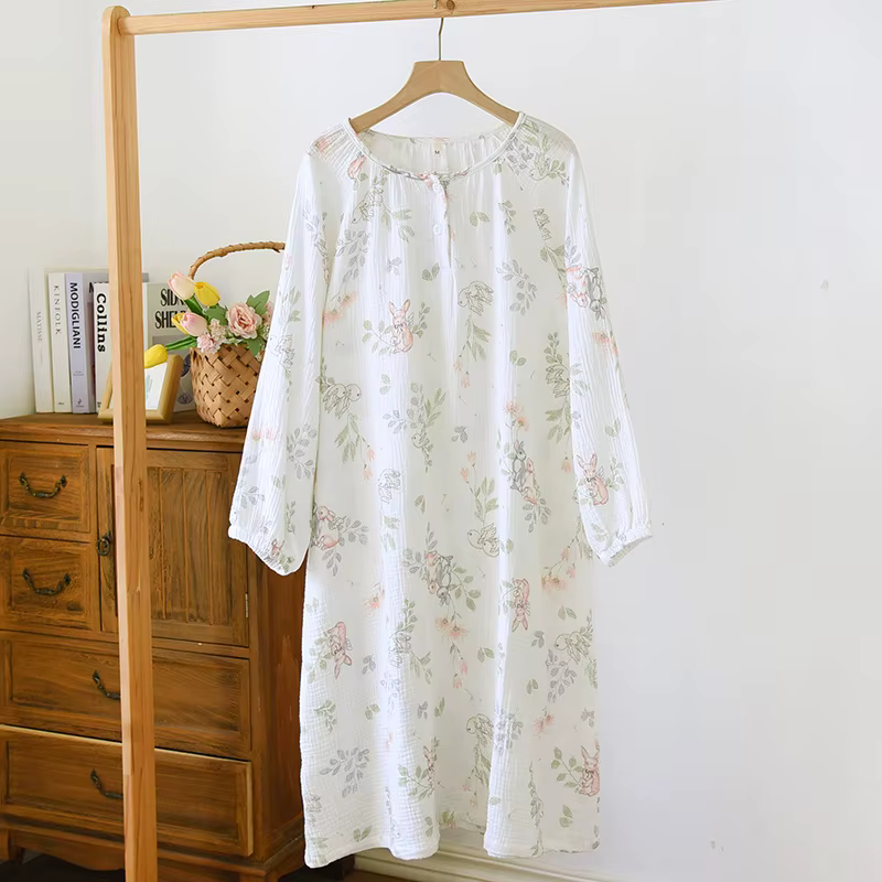 Robes à fleurs en gaze de coton 100% pour femmes