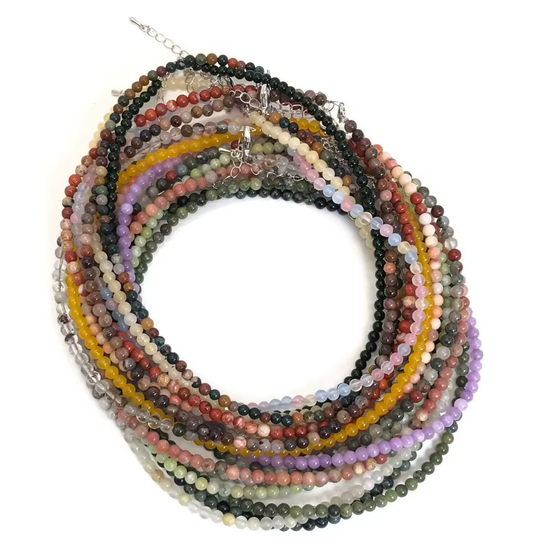 2025 Simple 4MM pierre naturelle cristal quartz femmes Sautoirs collier Steampunk classique bohême bijoux Femme livraison directe